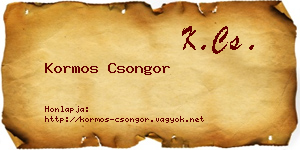 Kormos Csongor névjegykártya
